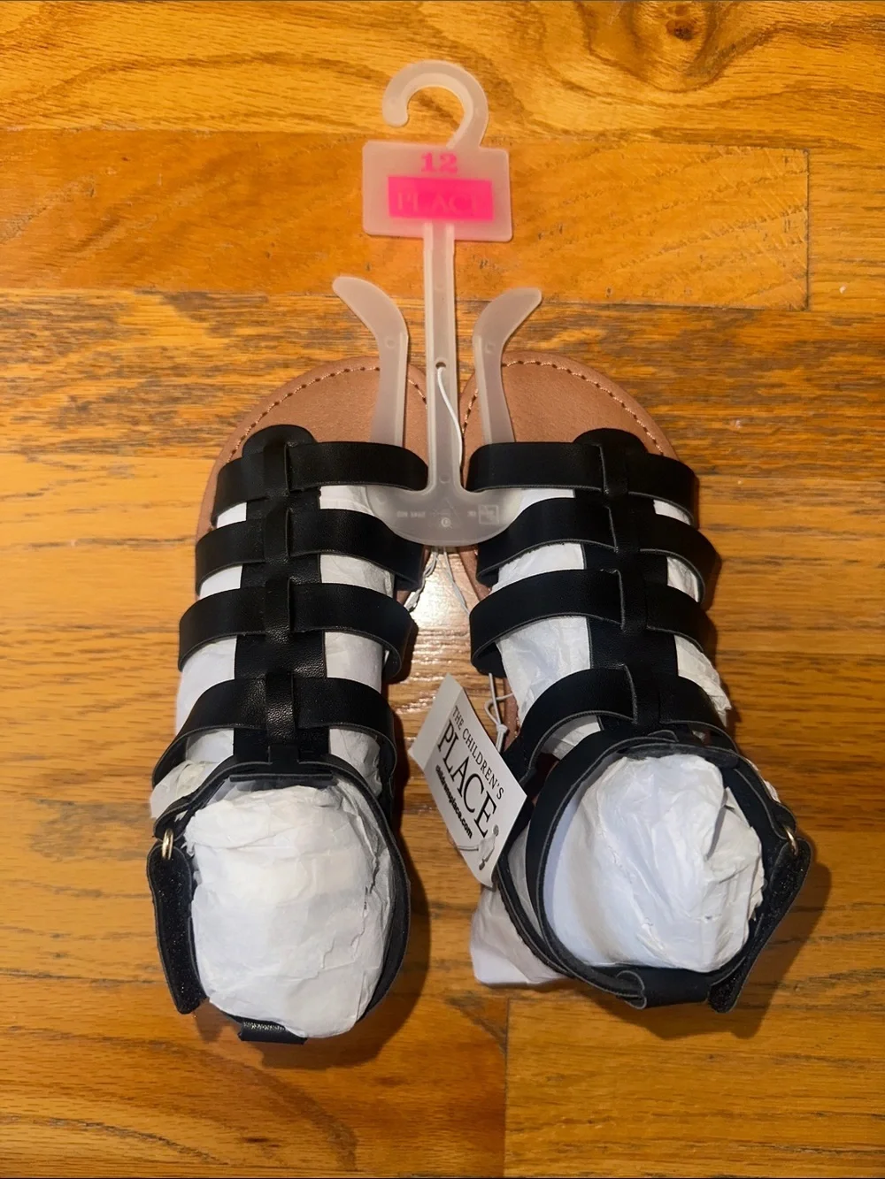 The Children's Place Black Strappy Gladiator Sandals
